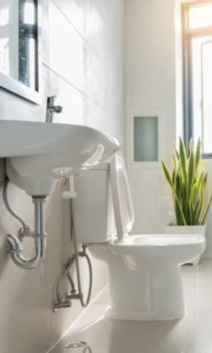 Sparkling bathrooms provided by Ready Maid